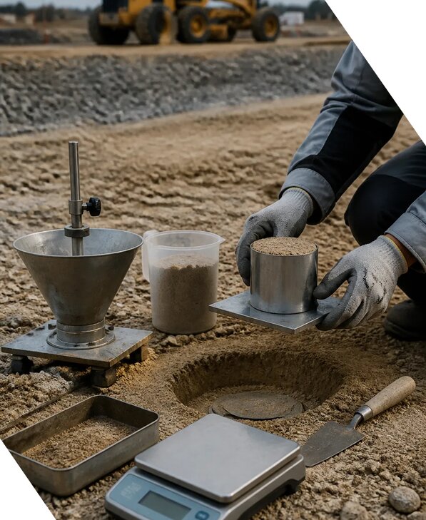 Определение плотности сухого грунта на объекте в Муравленке